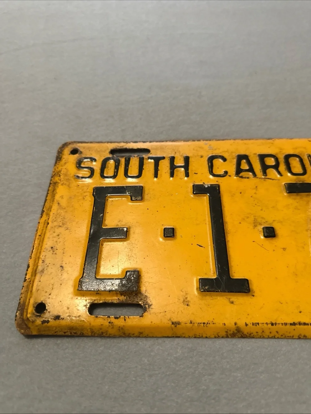 Vintage Yellow South Carolina License Plate Wall Decor